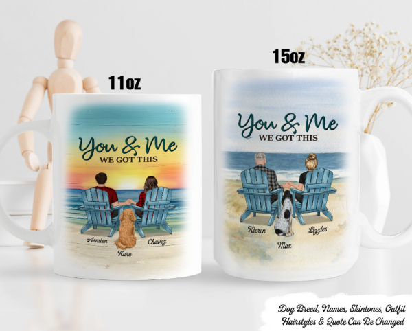 Mug dengan gambar pemandangan pantai yang romantis